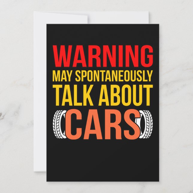 Start Talking About Cars Mechanics Auto Mechanic G Thank You Card (Front)