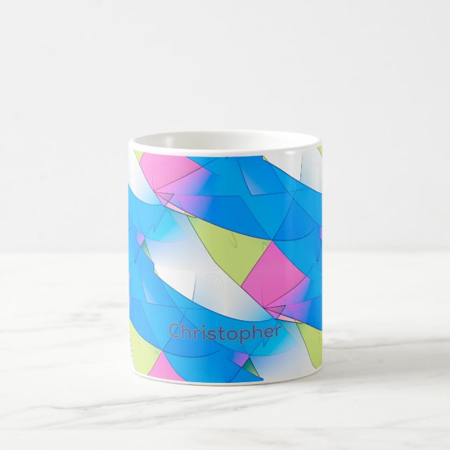 Start the Day Right with Modern Art Happy Pattern  Coffee Mug (Center)