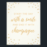 Start The Day With Smile and End It With Champagne Photo Print<br><div class="desc">Perfectly chic and festive bar cart art.</div>