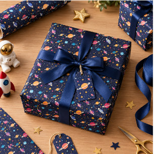 start tow the moon 2nd Birthday Space Wrapping Paper
