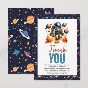 Start Two the Moon 2nd Birthday Space Thank You Card