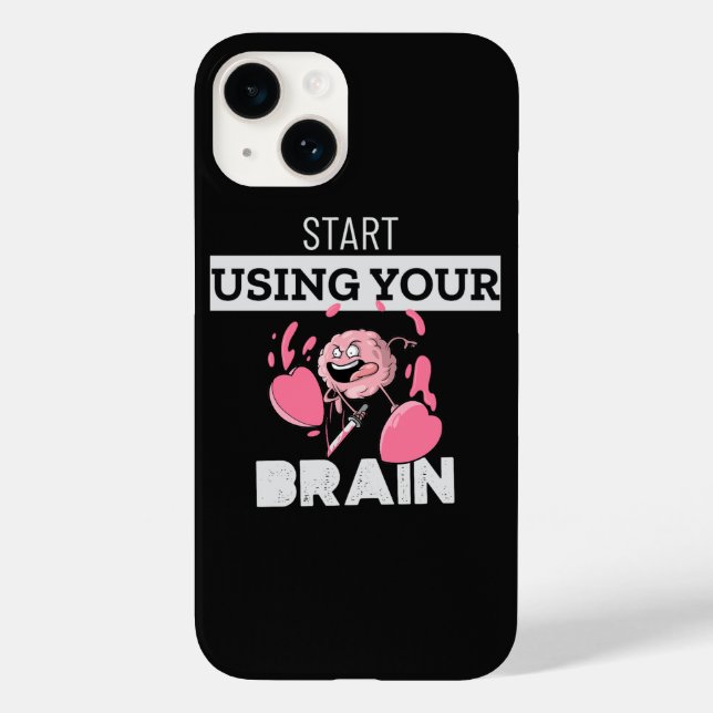 Start Using Your Brain | Funny Brain Design Case-Mate iPhone Case (Back)