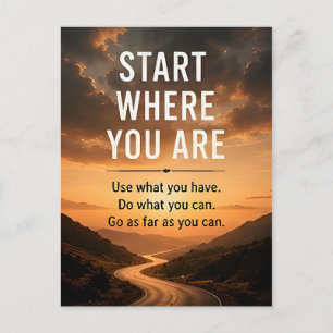 🚀 Start Where You Are Daily Motivation Postcard