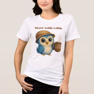 Start with Calm – Motivational T-Shirt Sticker Tri-Blend Shirt