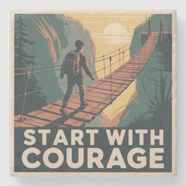 Start With Courage Stone Coaster (Front)