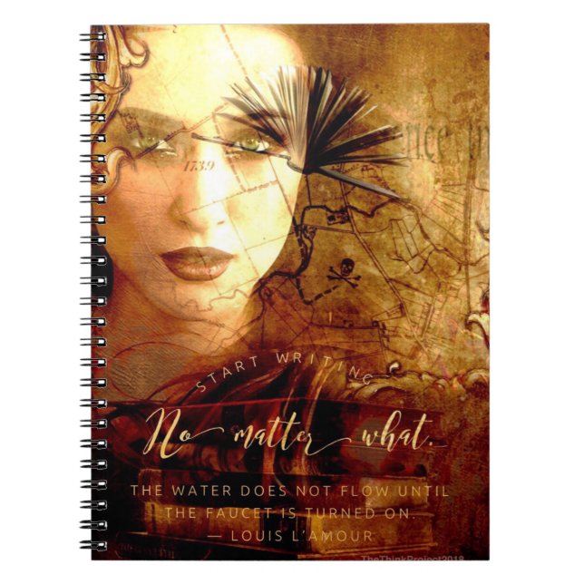 Start Writing F Theme Spiral Note Book (Front)