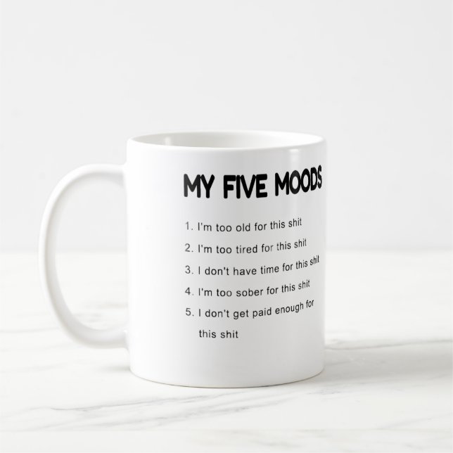 Start your day with a dose of humour! This unique  Coffee Mug (Left)