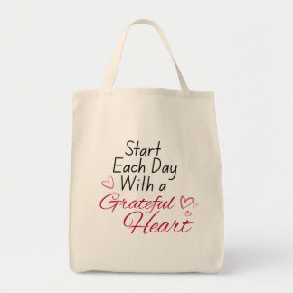 START YOUR DAY WITH A GRATEFUL HEART TOTE BAG
