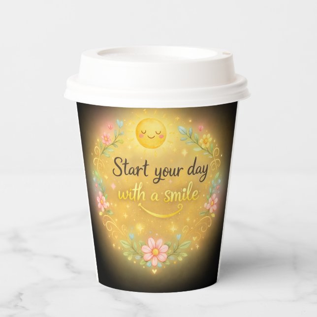 Start Your Day With a Smile Coffee Cup (Front)