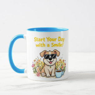 Start Your Day with a Smile - Cute Pug Mug