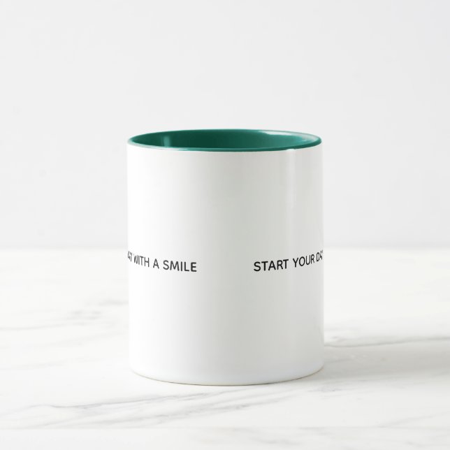 Start Your Day with a Smile Two-Tone Coffee Mug (Center)
