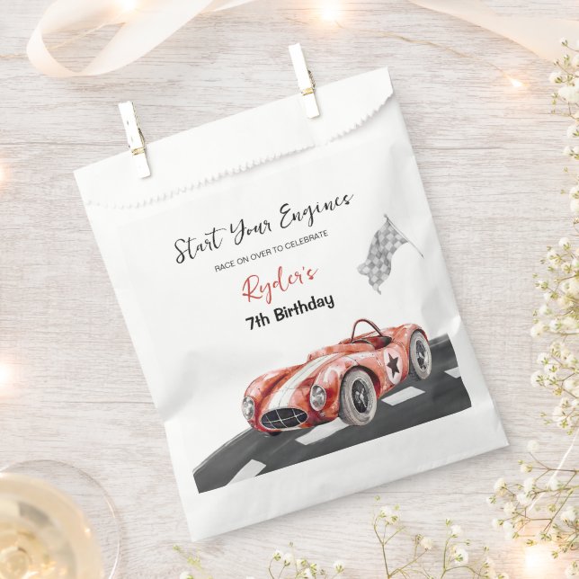 Start Your Engine Any Age Birthday  Favour Bags (Clipped)