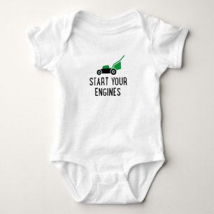 Start your Engines Lawn Mower Baby Bodysuit