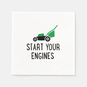 Start your Engines Lawn Mower Napkin