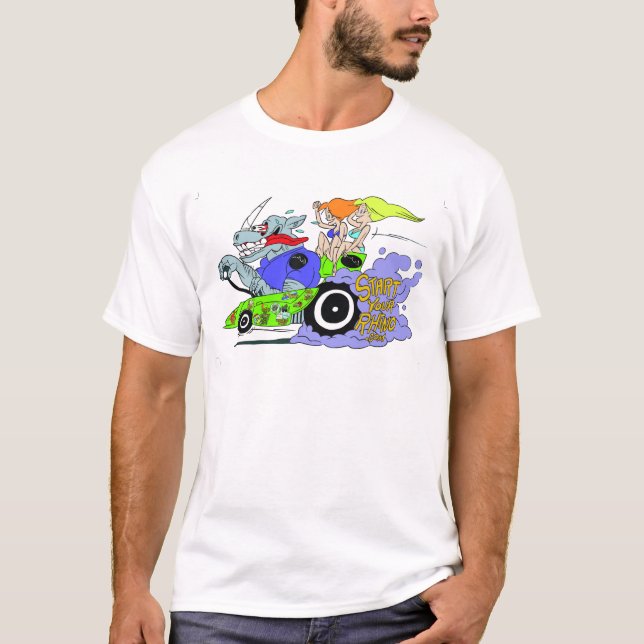 Start Your Rhino Racing Rat Fink T-Shirt (Front)
