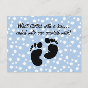 Started With A Kiss Wish Blue Custom Postcard