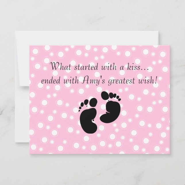 Started With A Kiss Wish Pink Baby Shower Invitation (Front)