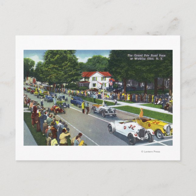 Starting Line at the Grand Prix Auto Race Postcard (Front)