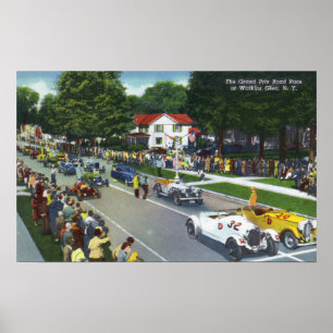 Starting Line at the Grand Prix Auto Race Poster