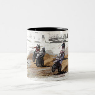 Starting Strong! - Motocross Racers Two-Tone Coffee Mug