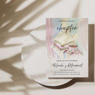 Starting the Next Chapter-Elegant Retirement Party Invitation