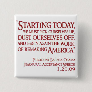 StartingTodayRed 15 Cm Square Badge