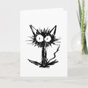 Startle Black Cat Card