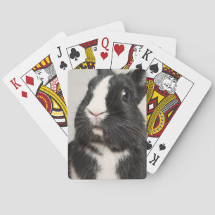 Startled Black and White Bunny Rabbit Playing Cards
