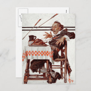 Startled Pilgrim. Humourous Thanksgiving Postcards