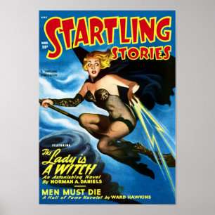 Startling Stories -- the Lady is a Witch Poster