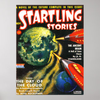STARTLING STORIES Vintage Pulp Magazine Cover Art Poster