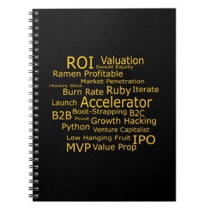 Startup Business Jargon Cloud Notebook