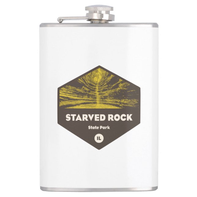 Starved Rock State Park Illinois Hip Flask (Front)