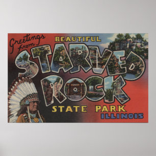Starved Rock State Park - Large Letter Scenes Poster
