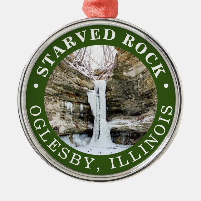 Starved Rock State Park St. Louis Canyon Metal Tree Decoration (Front)