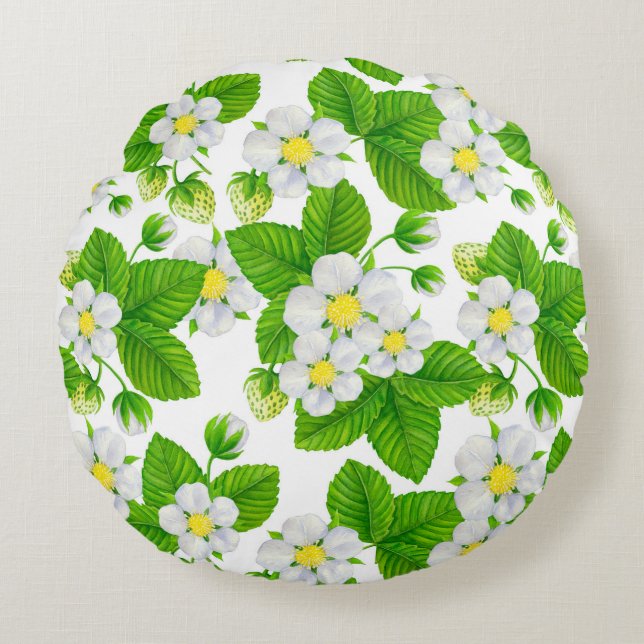 Starwberry garden 2 round cushion (Front)