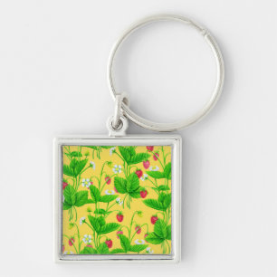Starwberry garden on yellow key ring