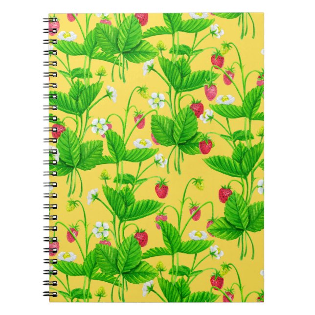 Starwberry garden on yellow notebook (Front)