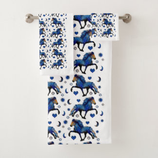 Stary Night Charismatic Tolting Icelandic horse Bath Towel Set