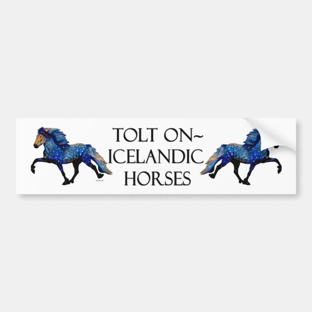 Stary Night Charismatic Tolting Icelandic horse Bumper Sticker (Front)