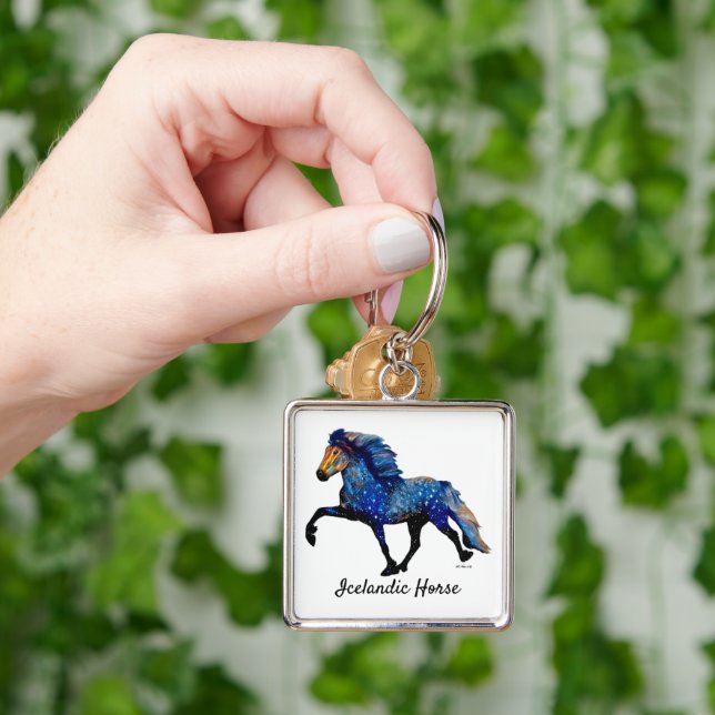 Stary Night Charismatic Tolting Icelandic horse Key Ring (Hand)
