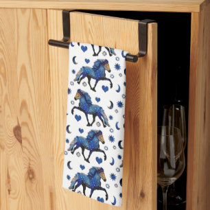 Stary Night Charismatic Tolting Icelandic horse Tea Towel