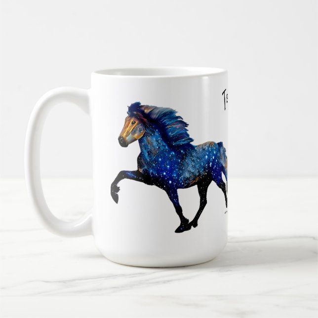 Stary Night Icelandic Horse Coffee Mug (Left)
