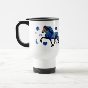 Stary Night Icelandic Horse Travel Mug