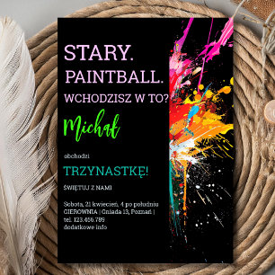Stary, paintball, wchodzisz w to? zaproszenie invitation