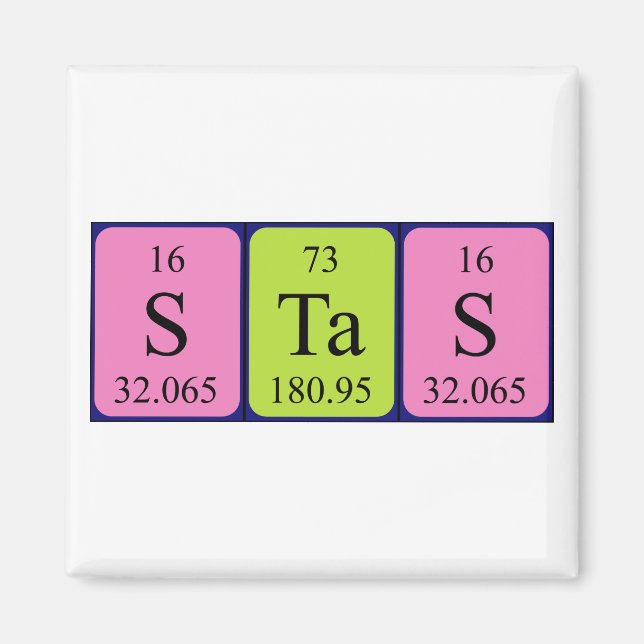 Stas periodic table name magnet (Front)