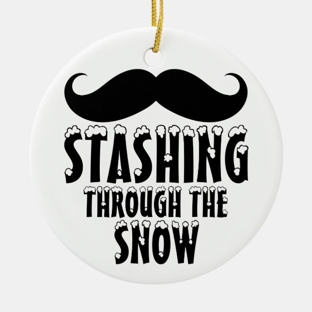 Stashing Through the Snow Christmas Tree Ornaments (Front)