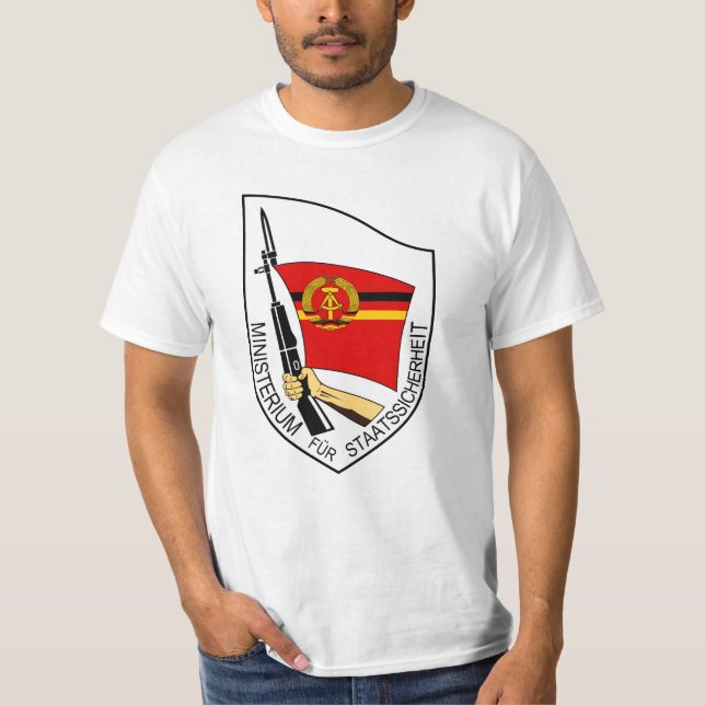 Stasi Ministry for State Security - GDR DDR Emblem T-Shirt (Front)