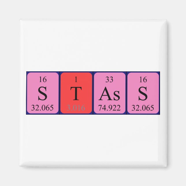 Stass periodic table name magnet (Front)