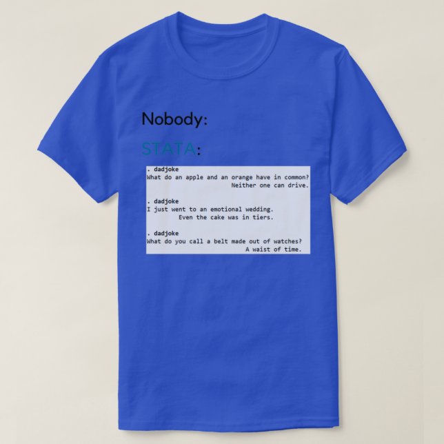 STATA dadjoke literally nobody T-Shirt (Design Front)